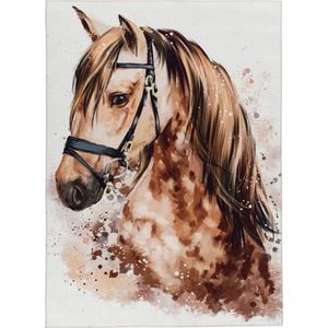 Vloerkleed kinder- en tienerkamer - Paard - Brown Beauty - 80x120 cm