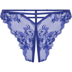 Hunkemöller Dames Lingerie Brazilian met open kruis Amari - Blauw - maat XS