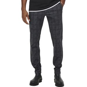 ONLY & SONS Geruite Regular Fit Broek ONSMARK Zwart