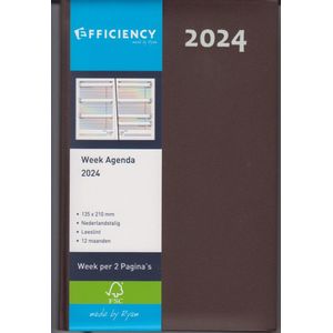 Bureau agenda 2024 ryam efficiency kort 7d2p bruin 135x210mm