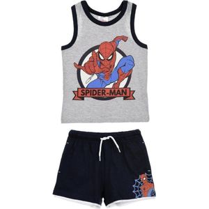 Marvel Spiderman 2-delige set - katoen - grijs/donkerblauw - maat 92/98 (3 jaar)