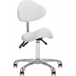 Giovanni - Ergonomische Podologie Cosmetische Zadelkruk - Zwart - Synthetisch Leer - Verstelbare Hoogte