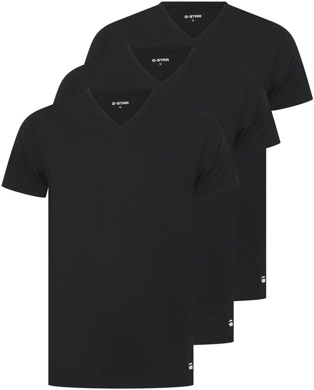V-Hals T-Shirt Set van 3 - Zwart - Heren