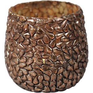 windlicht / theelicht glas Kishti Pearl Bronze - 10cm