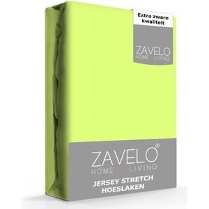 Zavelo® Jersey Hoeslaken Lime - Lits-jumeaux (160x200 cm) - Hoogwaardige Kwaliteit - Rondom Elastisch - Perfecte Pasvorm