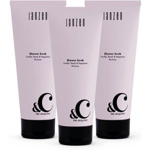 JANZEN Shower Scrub &C Vanilla Peach & Happiness 3-pack
