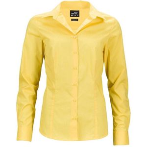 James and Nicholson Dames/dames Longsleeve Business Shirt (Geel)