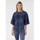 comma - T-Shirt - Luipaardprint - Boxy - Halflange Mouwen