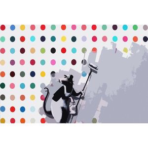 BANKSY Rat Spots Damien Hirst Canvas Print