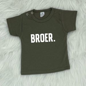 T-shirt korte mouw - BROER. - Groen - Maat 80 - Dreumes - Peuter - Ik word grote broer - Big brother - Baby aankondiging - Zwanger - Geboorte