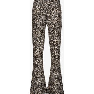 TwoDay flared meisjes broek met panterprint beige - Maat 158/164