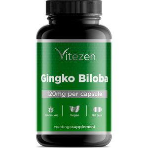 Vitezen Ginkgo Biloba Extract - 3.600mg - 120 Capsules - Tot 4 Maanden Voorraad - Doorbloeding - Geheugen - Antioxidant