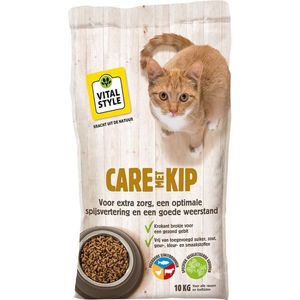 VITALstyle Care Met Kip - Kattenbrokken - Gevarieerde Voeding Voor Een Levenlustige Kat - Met o.a. Peterselie & Smalle Weegbree - 1,5 kg