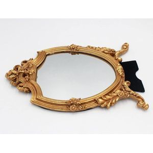 Antiek gouden hars frame decoratieve muur spiegel make-up spiegel tafelblad spiegels, voor slaapkamer woonkamer dressoir decor 20 W x 13 L inch
