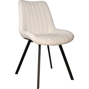Lizzely Garden & Living - Eetkamerstoel Susta - Wit - Set van 6 - Chenille