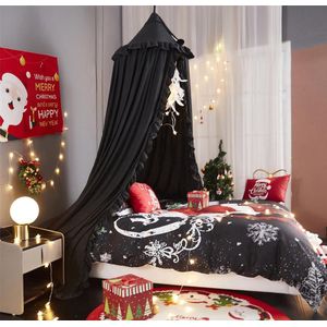 Candala Bedhemel voor Meisjes Prinses Ronde Koepel Kinderen Dromerige Klamboe Meisjeskamer Kasteel Speeltent Hangende Huisdecoratie Leeshoek Hemels(zwart)