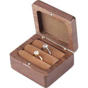 houten ring, ringbox, trouwringbox van hout, personaliseerbaar, doos voor verlovingsringen van hout, opbergdoos, ringen, oorbellen, halskettingen, sieradenbox, geschenkdoos