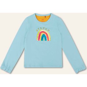 Tate l.sl. T-shirt 57 Solid with artwork Oilily Rainbow Blue: 92/2yr