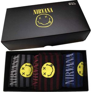 Nirvana - Smile Stripes Sokken - Set van 3 - EU 39-45 - Multicolours