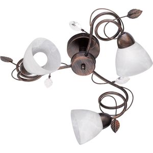 LED Plafondlamp - Plafondverlichting - Trion Trada - E14 Fitting - 3-lichts - Rond - Antiek Roestkleur - Aluminium