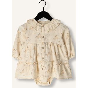 Quincy Mae Ruffle Collar Button Dress Unisex - Jurk - Creme - Maat 68/80