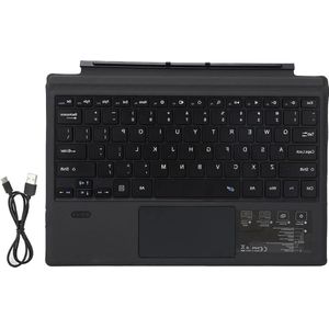 Ultradun Draagbaar Bluetooth Draadloos Toetsenbord met Ingebouwde Oplaadbare Batterij voor Microsoft Surface Pro 3/4/5/6/7 - Zwart - QWERTY Indeling