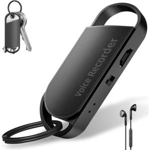 WNHB® Digitale spraakrecorder 64GB – Draagbare dictafoon met 750 uur geheugen – Eénknopsbediening – Voor lezingen vergaderingen interviews klaslokaal