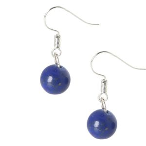Bixorp Gems Lapis Lazuli Edelstenen Oorbellen - Blauwe Dames Oorbellen met Kraaltjes - Edelsteen Oorhangers - Cadeau voor Meisjes & Vrouwen