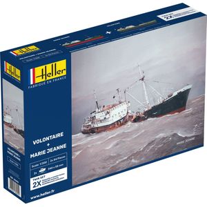 1:200 Heller 85604 Volontaire + Marie Jeanne - Zijtrawler Visserijvaartuigen - 2 Schepen Plastic Modelbouwpakket