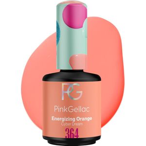 Pink Gellac Energizing Orange Gellak Nagellak 15ml - Glanzend Oranje Gel Lak - Gelnagels Producten - Gel Nails