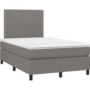 vidaXL - Boxspring - met - matras - stof - donkergrijs - 120x190 - cm