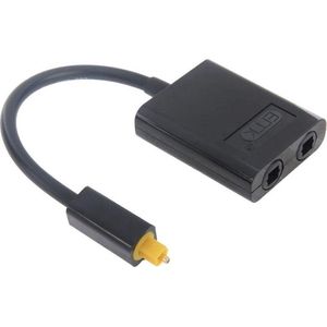 Jumalu Digitale Toslink Optische Fiber Audio Splitter - 1 naar 2 kabel Adapter voor DVD speler - Zwart - Plug&Plau