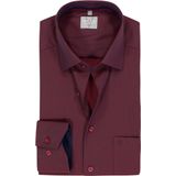 MARVELIS - Comfort Fit - Overhemd - Bordeaux Rood - Strijkvrij - Boordmaat 44