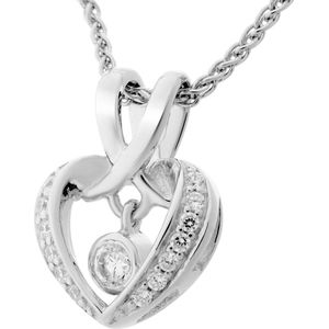 Orphelia ZH-7126 - CHAIN WITH PENDANT HEART - 925 silver - cubic zirkonia - 45 cm