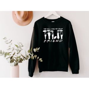 Lykke Friends Sweatshirt | Herinnering aan Matthew Perry | Friends TV Show | Chandler Bing | Katoen| Zwart| Maat L