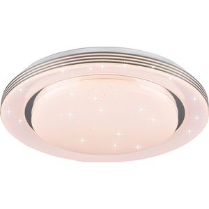 LED Plafondlamp - Plafondverlichting - Trion Atras - 22.5W - Aanpasbare Kleur - Afstandsbediening - Dimbaar - Sterlicht - Rond - Mat Wit - Kunststof