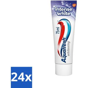 24 x Aquafresh Tandpasta Intense White 75 ml - Tandpasta - Wittere Tanden - Aquafresh - Intense White - Microparel Formule