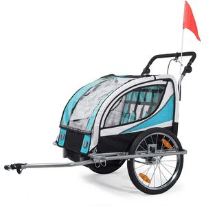 Fietskar - 360° Draaibaar - 2in1 Jogger - Blauw