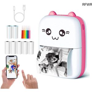 RFWR® Draagbare Mini Printer voor Foto's, QR-Codes en Labels - Thermische Bluetooth Printer