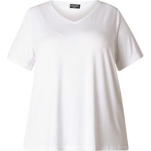BASE LEVEL CURVY Alba T-Shirts - White - maat X-0(44)