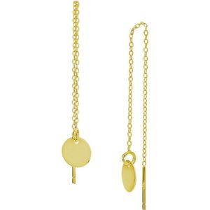 Zilver Verguld (Geel) Doortrekoorbellen Rondje 1 Micron 2103277