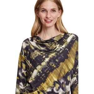 BETTY BARCLAY - Bloes mosterd/zwarte print - Maat 46 - Vrouwen - 9853 Black Khak - polyester
