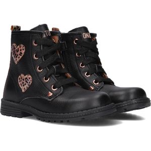 Ton & Ton Hedvig Veterboots - Laarzen Met Veters - Meisjes - Zwart - Maat 22