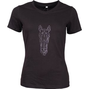 Epplejeck Shirt Epplejeck Ejglitter Horse Zwart-zilver - XS