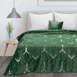 Oneiro’s Luxe Plaid GINKO Type 4 groen - 150 x 200 cm - wonen - interieur - slaapkamer - deken – cosy – fleece - sprei
