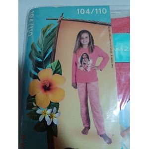 Vaiana 2 pyjama Moana Kind Maat 104/110 Roze/zalm Lange Mouw 100% katoen