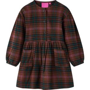Kinderjurk Lange Mouwen 104 Cognac - 100% Katoen
