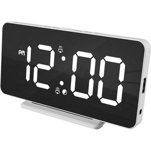Caliber Slimline - Wekker - Digitale Wekker - Twee alarmen - Groot Dimbaar wIT LED Display - Wit (HCG025X)