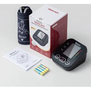 Sinocare® Digitale Bloeddrukmeter Bovenarm – Nauwkeurige en Betrouwbare Meting - Automatische Tensiometer met Groot LCD-Scherm