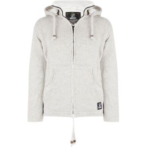 Gebreid Wollen Heren/Uni Vest van Schapenwol met Polyester Fleece voering en hoge kraag - SHAKALOHA - M Flash Collar Beige S